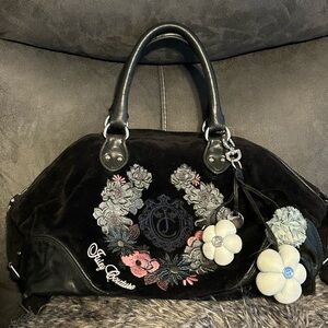 Juicy Couture Black Crystal Embellished Satchel